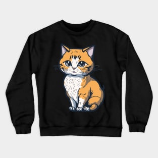 Cool Feline in Shades: Whiskered Purrfection for Cat Miaw Lovers Crewneck Sweatshirt